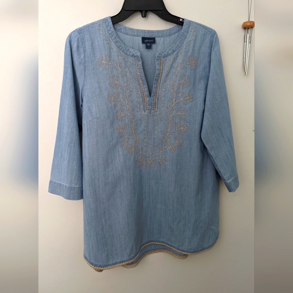 J. Jill Ladies Chambray Top Size S